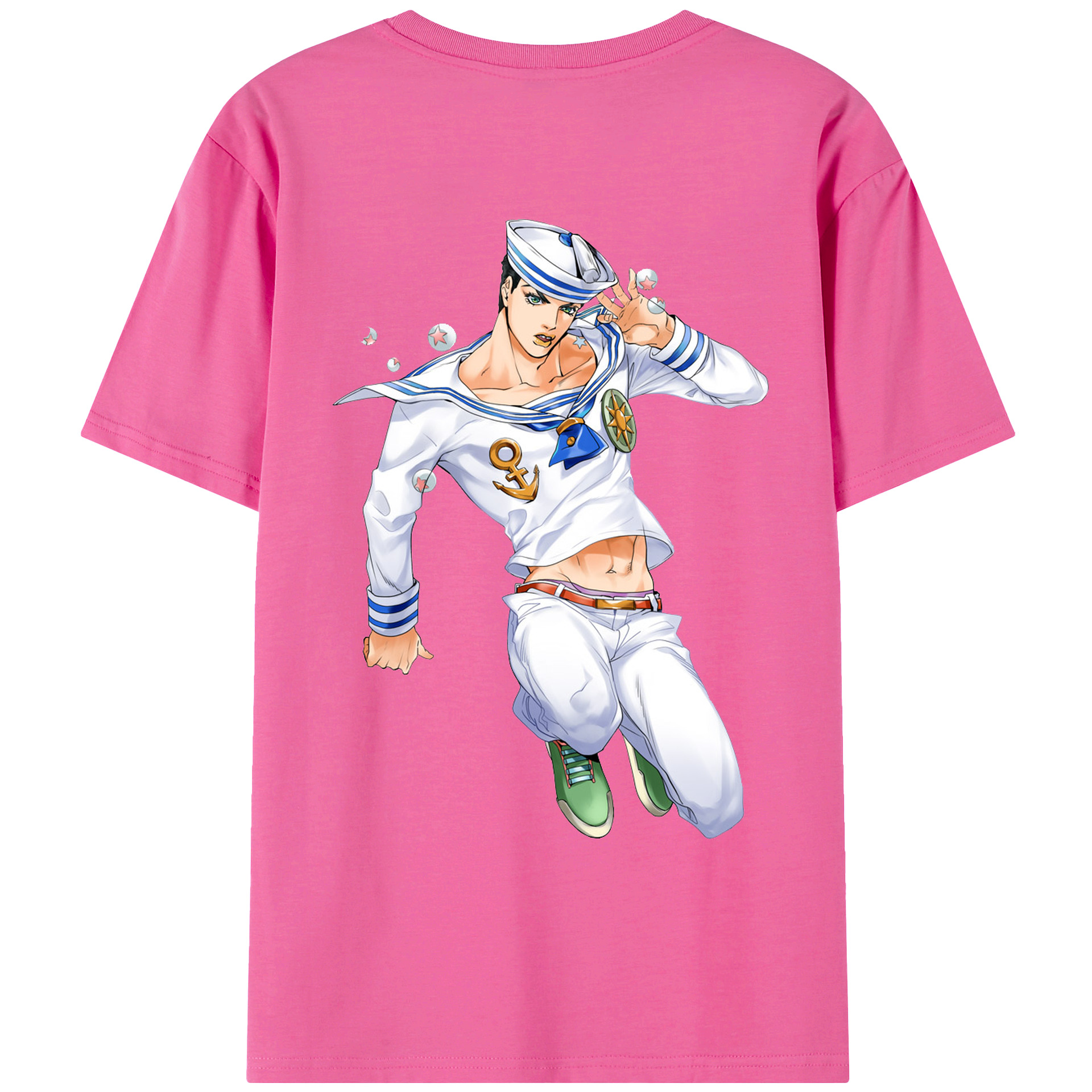 （画像用） ジョジョの奇妙な冒険 東方定助 JoJo's Bizarre Adventure Higashikata Josuke レディース半袖Tシャツ(バックプリント)